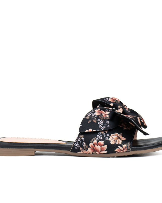 Sandalia Flor Floreado - Negro 2 - Tienda Nébula