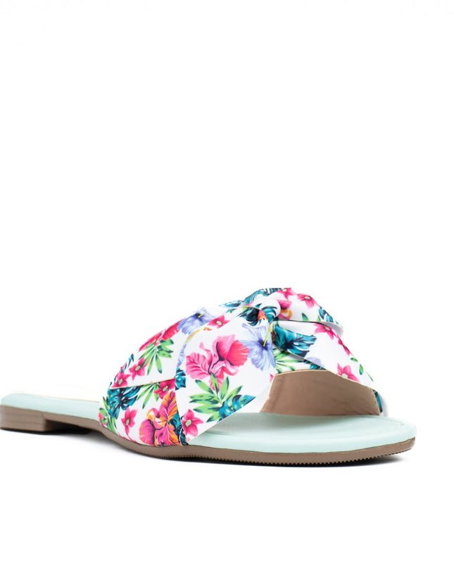 Sandalia Flor Floreado - Verde Agua 3 - Tienda Nébula