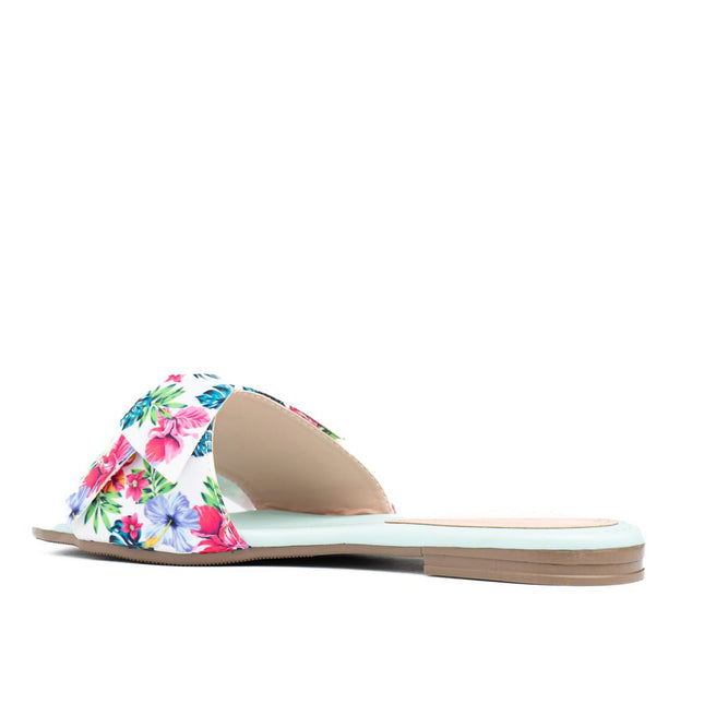 Sandalia Flor Floreado - Verde Agua 3 - Tienda Nébula