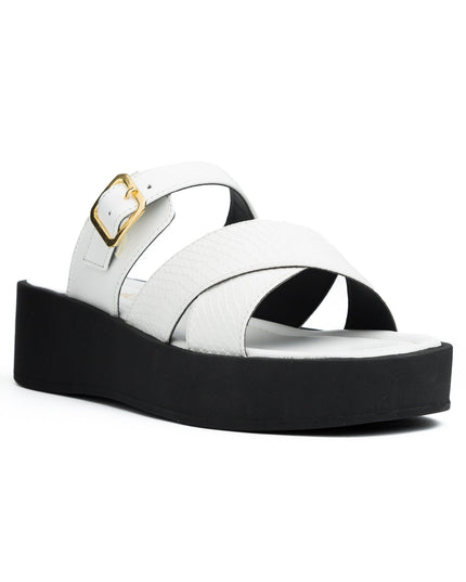 Sandalia Kaduna - Blanco Cuero - Tienda Nébula