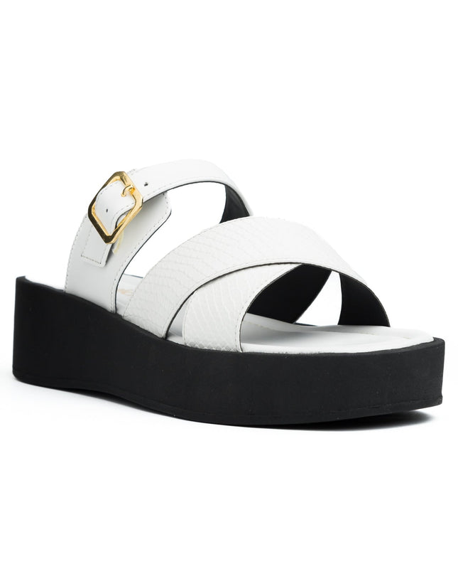 Sandalia Kaduna - Blanco Cuero - Tienda Nébula