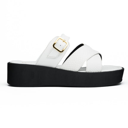 Sandalia Kaduna - Blanco Cuero - Tienda Nébula