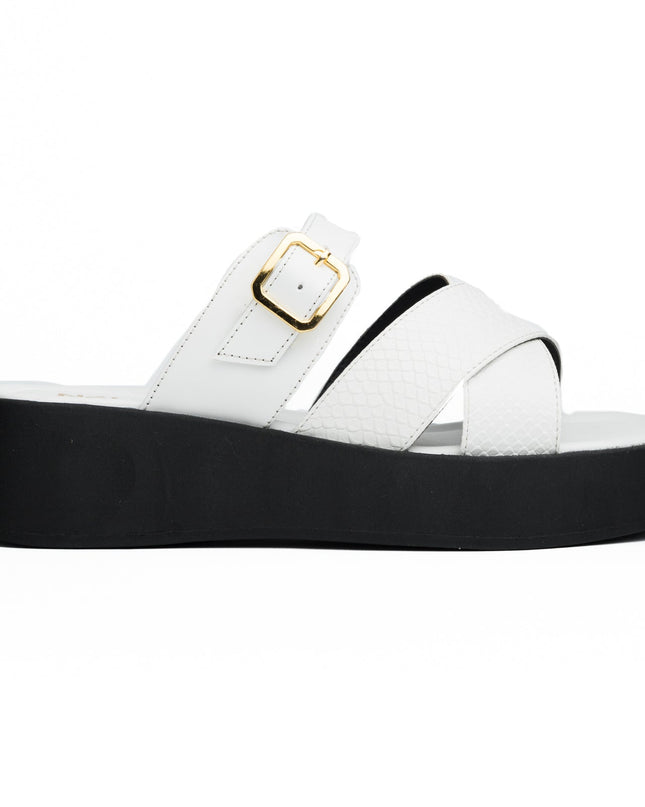 Sandalia Kaduna - Blanco Cuero - Tienda Nébula