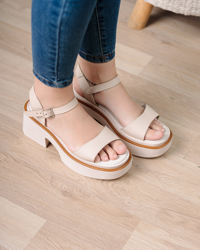 Sandalia Lucyani - Beige - Tienda Nébula