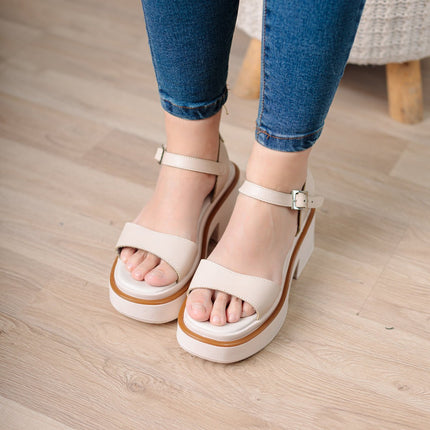 Sandalia Lucyani - Beige - Tienda Nébula