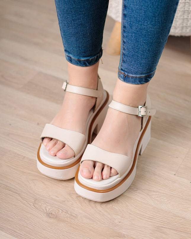 Sandalia Lucyani - Beige - Tienda Nébula