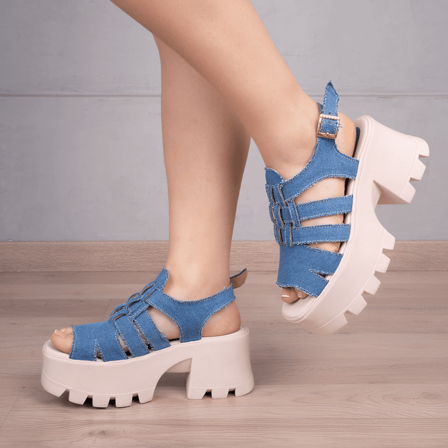 Sandalia Lusaka - Denim - Tienda Nébula