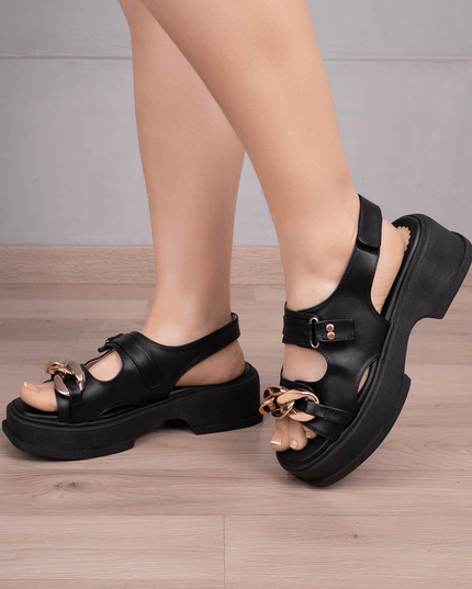 Sandalia Monrovia - Negro - Tienda Nébula