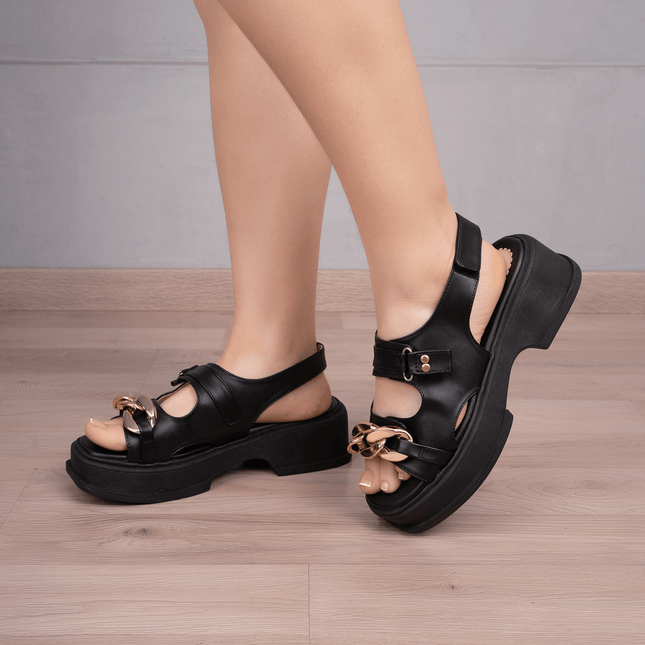 Sandalia Monrovia - Negro - Tienda Nébula