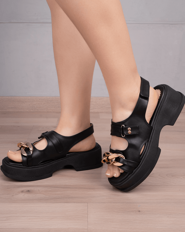 Sandalia Monrovia - Negro - Tienda Nébula