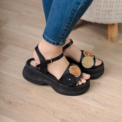 Sandalia Snezana - Negro - Tienda Nébula
