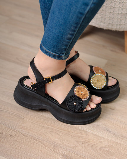 Sandalia Snezana - Negro - Tienda Nébula