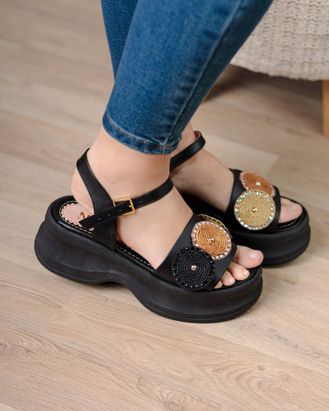 Sandalia Snezana - Negro - Tienda Nébula