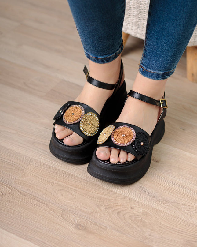Sandalia Snezana - Negro - Tienda Nébula