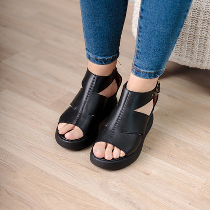 Sandalia Squilazi - Negro - Tienda Nébula