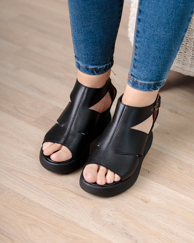 Sandalia Squilazi - Negro - Tienda Nébula