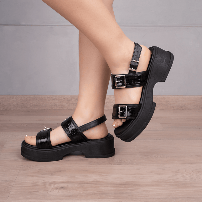 Sandalia Tripoli - Negro - Tienda Nébula