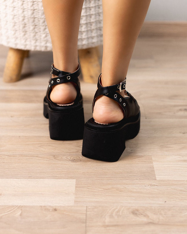 Sandalia Vasela - Negro - Tienda Nébula