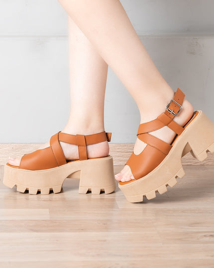 Sandalia Venus - Camel - Tienda Nébula