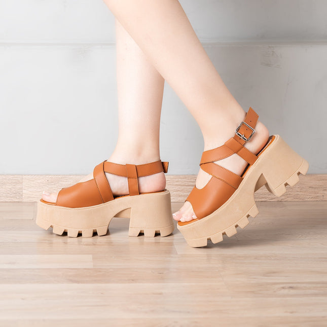 Sandalia Venus - Camel - Tienda Nébula