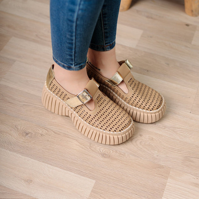 Sandalia Vesty - Camel - Tienda Nébula