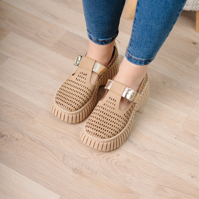 Sandalia Vesty - Camel - Tienda Nébula