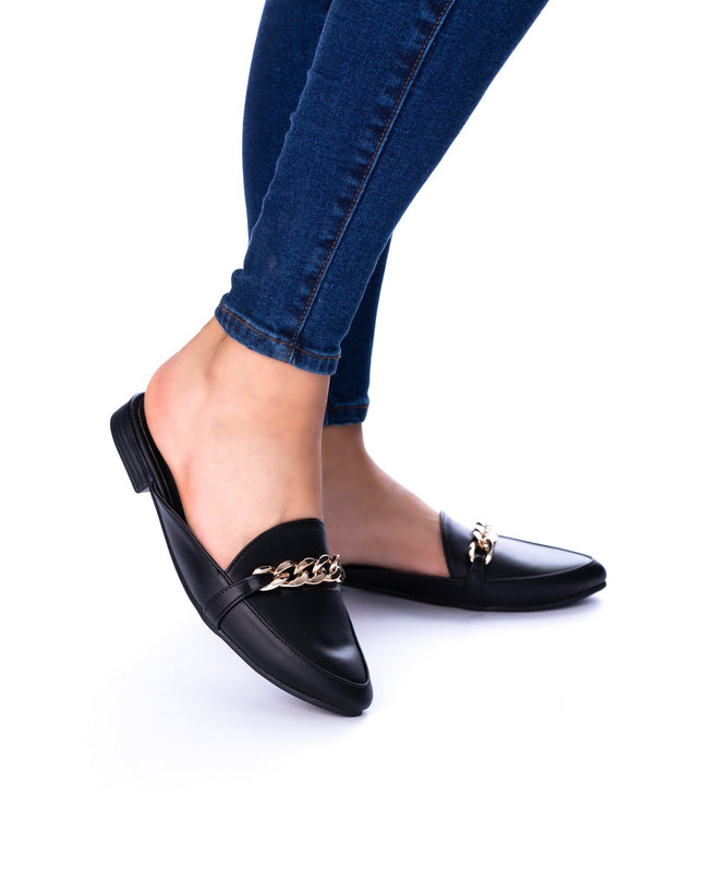 Sandalia Zurich - Negro Cuero - Tienda Nébula