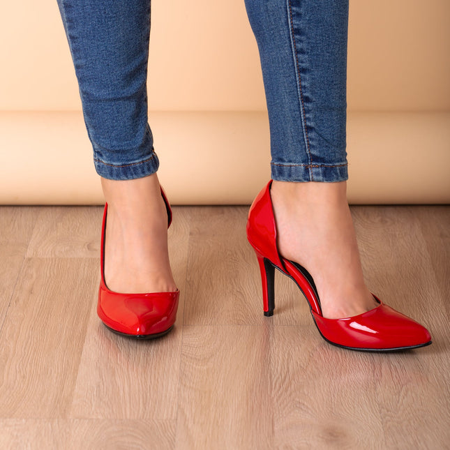 Stilettos Corinto - Rojo Charol - Tienda Nébula