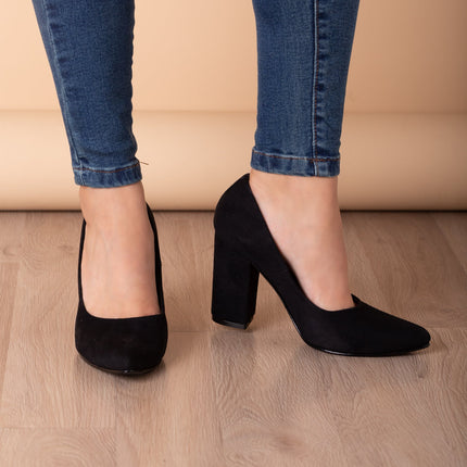 Stilettos Pireo - Negro Gamuza - Tienda Nébula