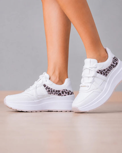 Zapatillas Urbanas Mujer Thani - Blanco Print