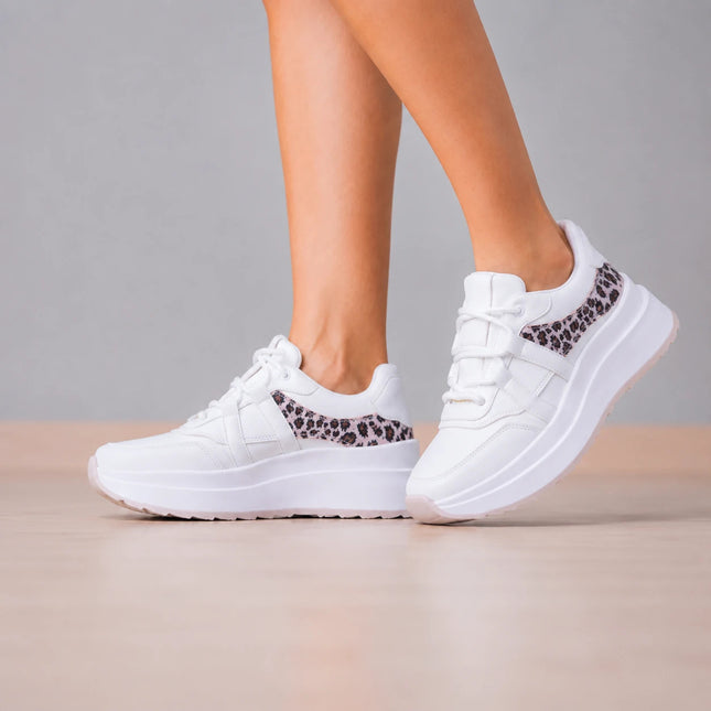 Zapatillas Urbanas Mujer Thani - Blanco Print