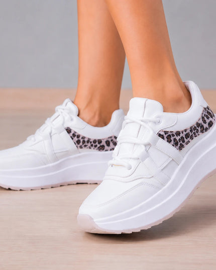 Zapatillas Urbanas Mujer Thani - Blanco Print