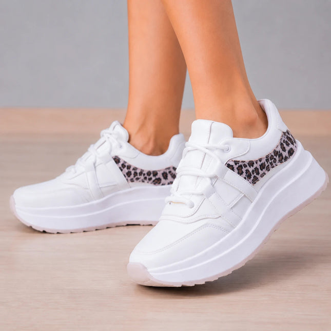 Zapatillas Urbanas Mujer Thani - Blanco Print