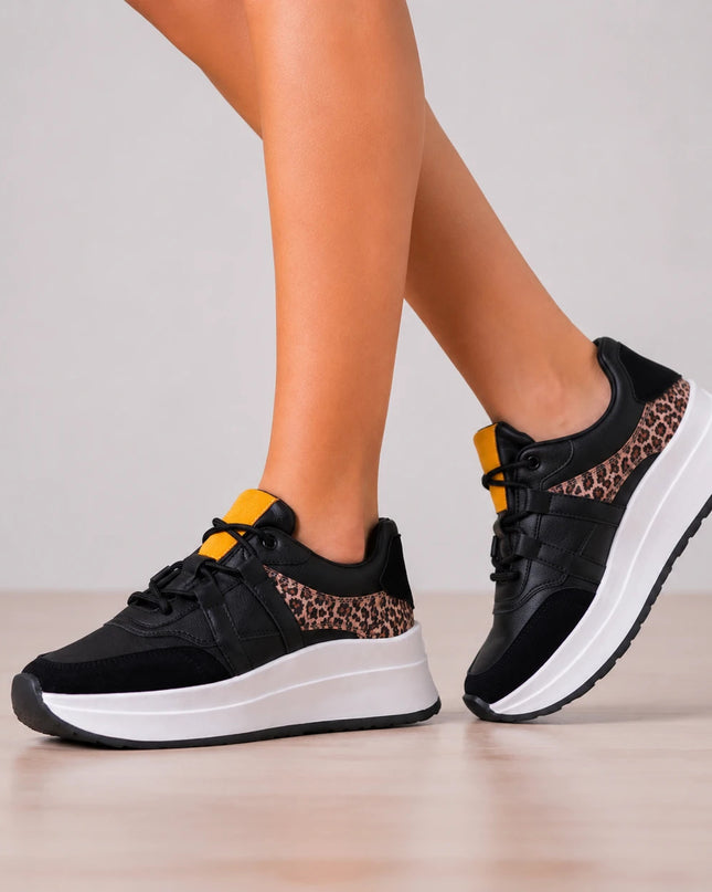 Zapatillas Urbanas Mujer Thani - Negro Print 2