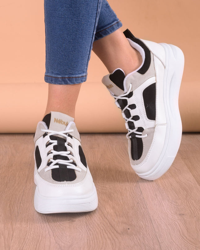 Zapatilla Amelie - Blanco con Plateado - Tienda Nébula