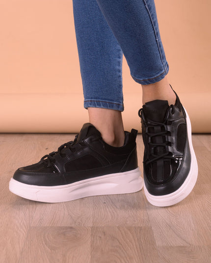 Zapatilla Amelie - Negro Gamuza - Tienda Nébula
