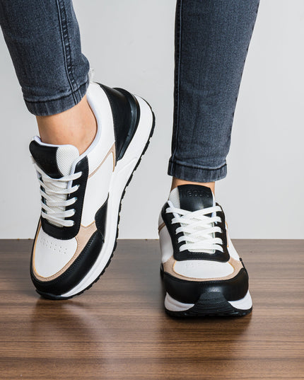 Zapatilla Bookre - Negro Beige - Tienda Nébula