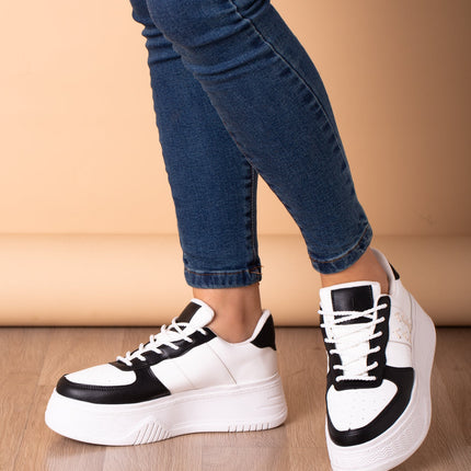 Zapatilla Brest - Blanco con Negro - Tienda Nébula