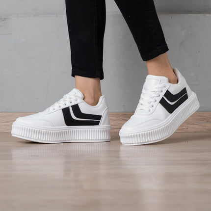 Zapatilla Dwansy - Blanco Negro - Tienda Nébula