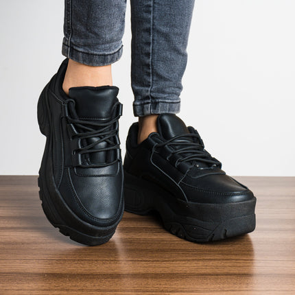 Zapatilla Ica - Negro Cuero - Tienda Nébula