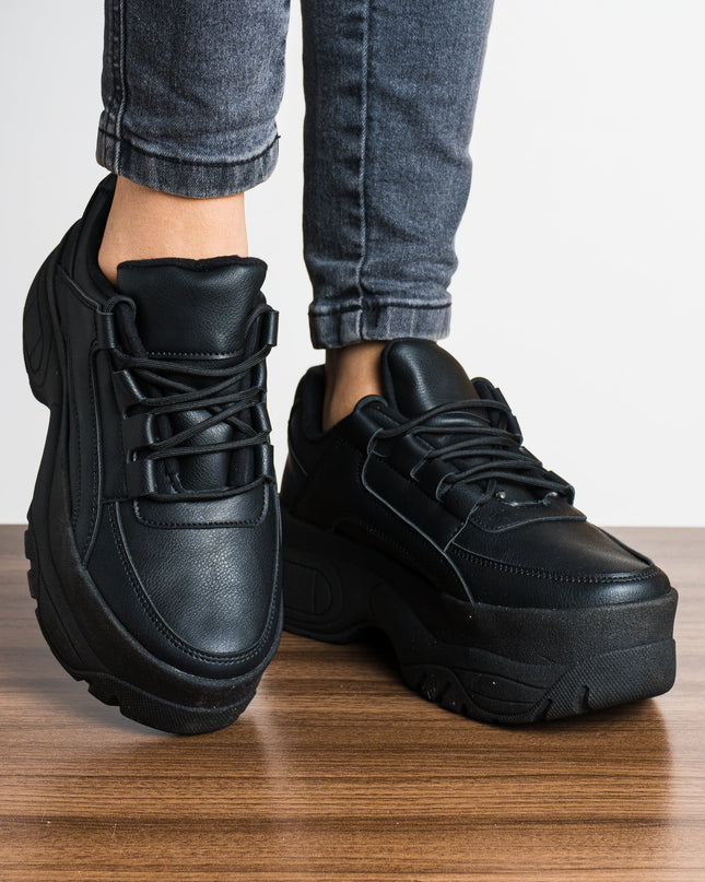 Zapatilla Ica - Negro Cuero - Tienda Nébula