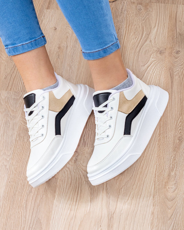 Zapatilla Macarena - Negro y Beige - Tienda Nébula