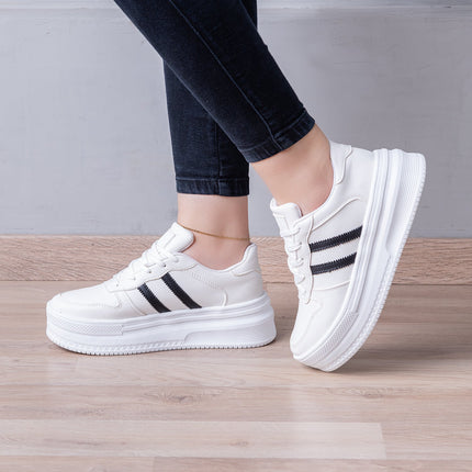 Zapatilla Rabat - Blanco Negro - Tienda Nébula