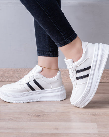 Zapatilla Rabat - Blanco Negro - Tienda Nébula