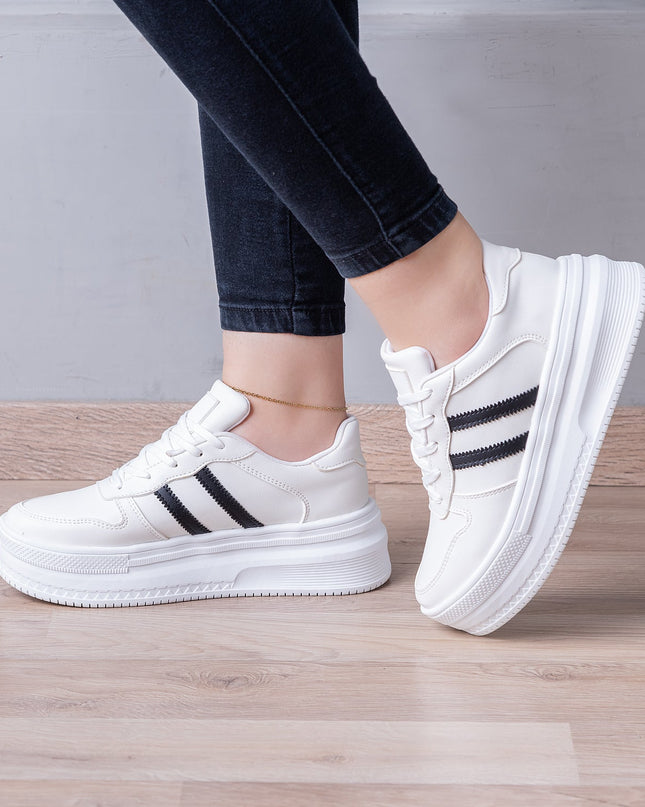 Zapatilla Rabat - Blanco Negro - Tienda Nébula