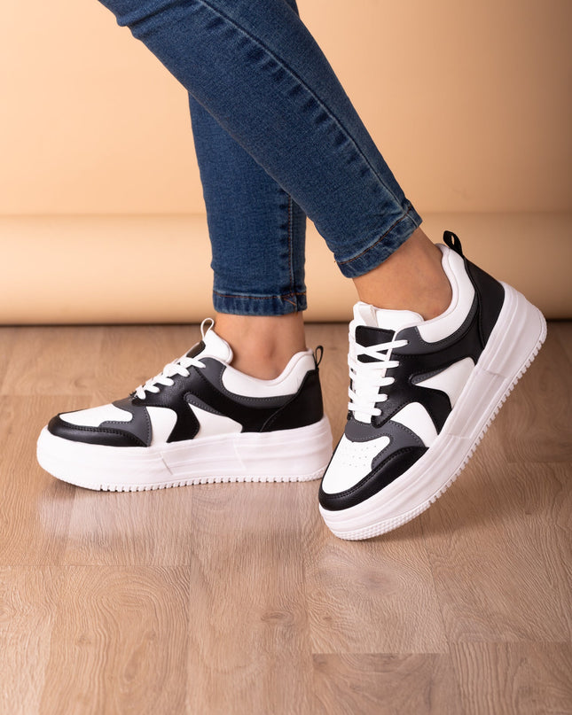 Zapatilla Ruan - Blanco con Negro - Tienda Nébula