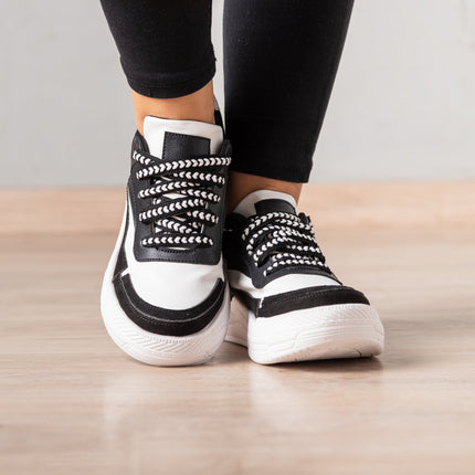 Zapatilla Strong - Blanco Negro - Tienda Nébula