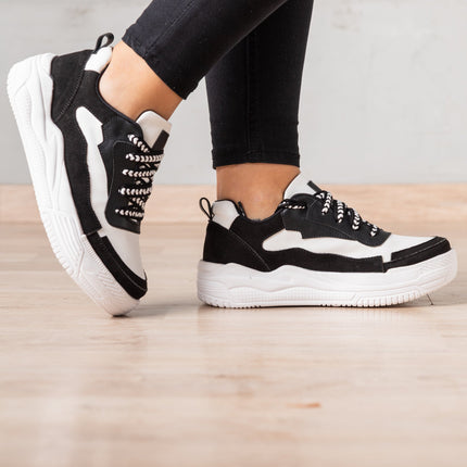 Zapatilla Strong - Blanco Negro - Tienda Nébula