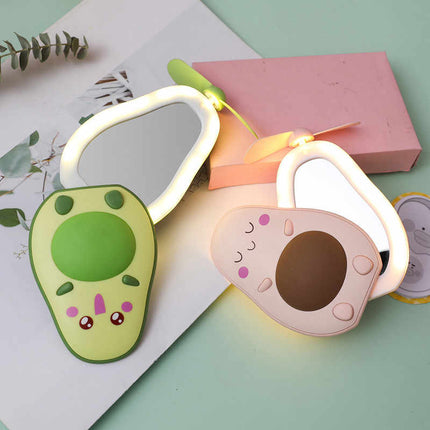 Ventilador Portatil con espejo y luz led - Paltita Verde