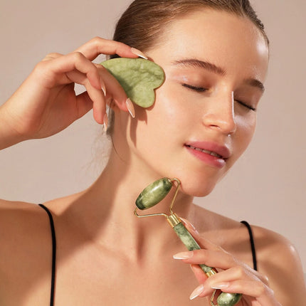 Rodillo facial + gua sha - Blanco